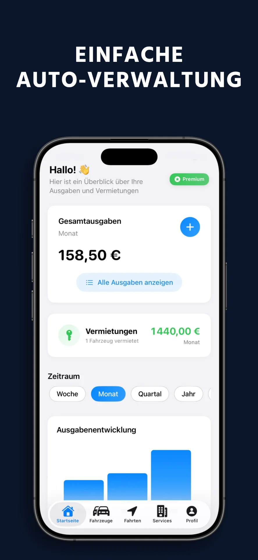 WheelTrack-Dashboard: Fahrzeugausgaben-Tracking und Statistiken